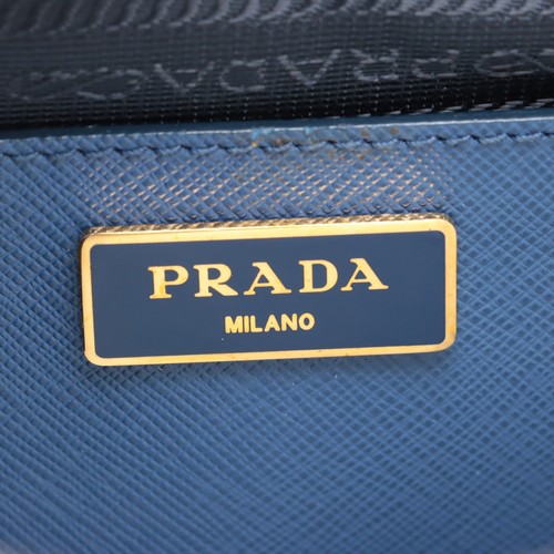 Prada Saffiano Lux Leather 2 Way Handbag Blue BL0837 - Picture 15 of 19