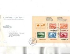 Sc#913a Souvenir Sheet FDC CBN-Canadian Bank Note  cachet