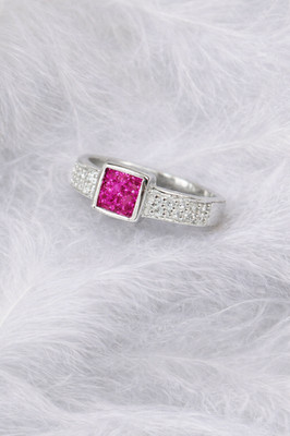 Sterling Silber CZ Quadrat Ring