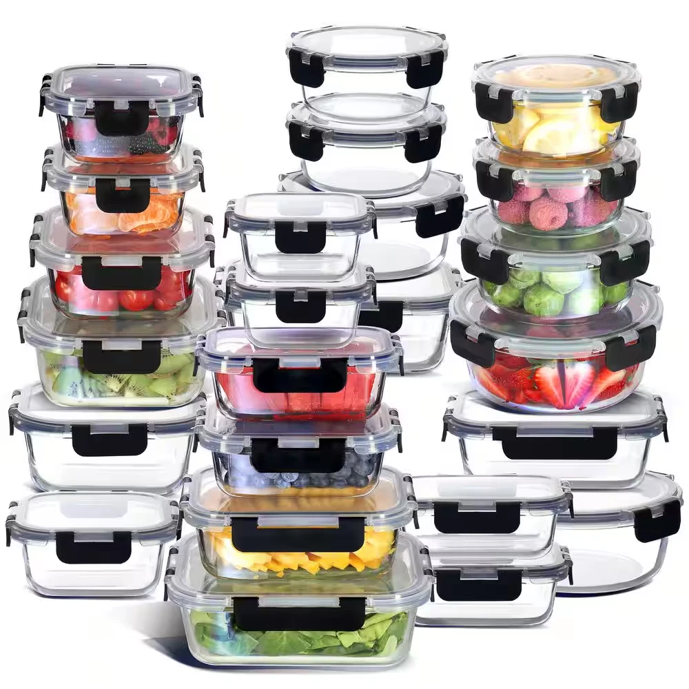 24-Pack Glass Food Storage Containers with Lids