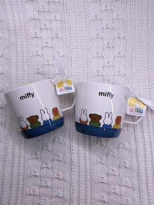 Magenta Miffy Ceramic Two-Piece Coffee Mug Set, All Miffy Characters 
