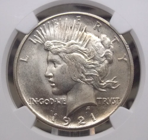 1921 "P" Peace SILVER Dollar "HIGH RELIEF" $1 NGC MS65 #002 Gem BU Unc ECC&C Inc