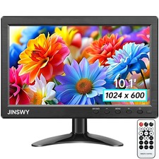 10.1" Security Monitor, 1024x600 HD Display, HDMI VGA BNC AV USB Ports, Small...