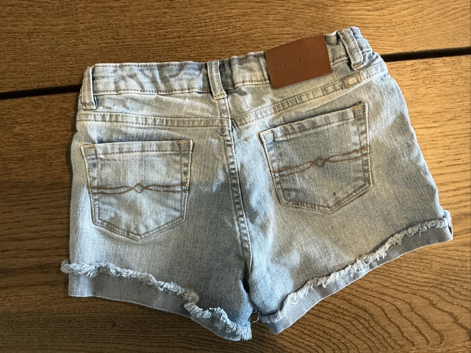 Lucky Brand Girls 5-Pocket Cuffed Stretch Denim Shorts Riley Size 14 - Image 4 of 4