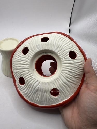 Partylite Mushroom Tealight Candle Holder Ceramic Red - Picture 5 of 8