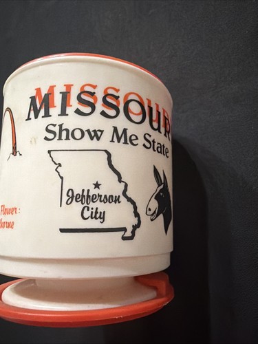 Vintage Whirley Industries Missouri State Show Me State Travel Mug Cup NOS 🤪 - 第 5/9 張圖片