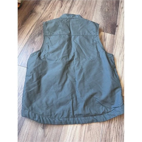 C.E. Schmidt Workwear Canvas Vest Mens Medium Olive Green Fleece Lined Gorpcore image 2