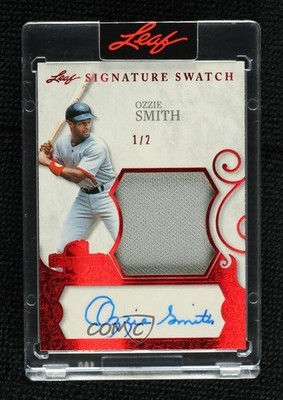 2025 Leaf Spectacular Signature Swatch Red Holo 1/2 Ozzie Smith Auto HOF 1co7