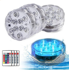 Submersible LED Pool Lights Waterproof with 16 Colors Remote Control for