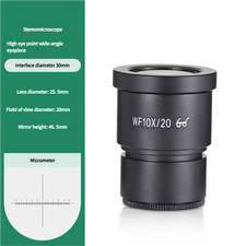 WF10X/20 Eyepiece with Reticle Scale, 20mm FN 30mm Mount for Stereo Microscope