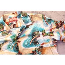 RJC Hawaiian Tropical Palm Waterfalls Men's Size L Made in USA