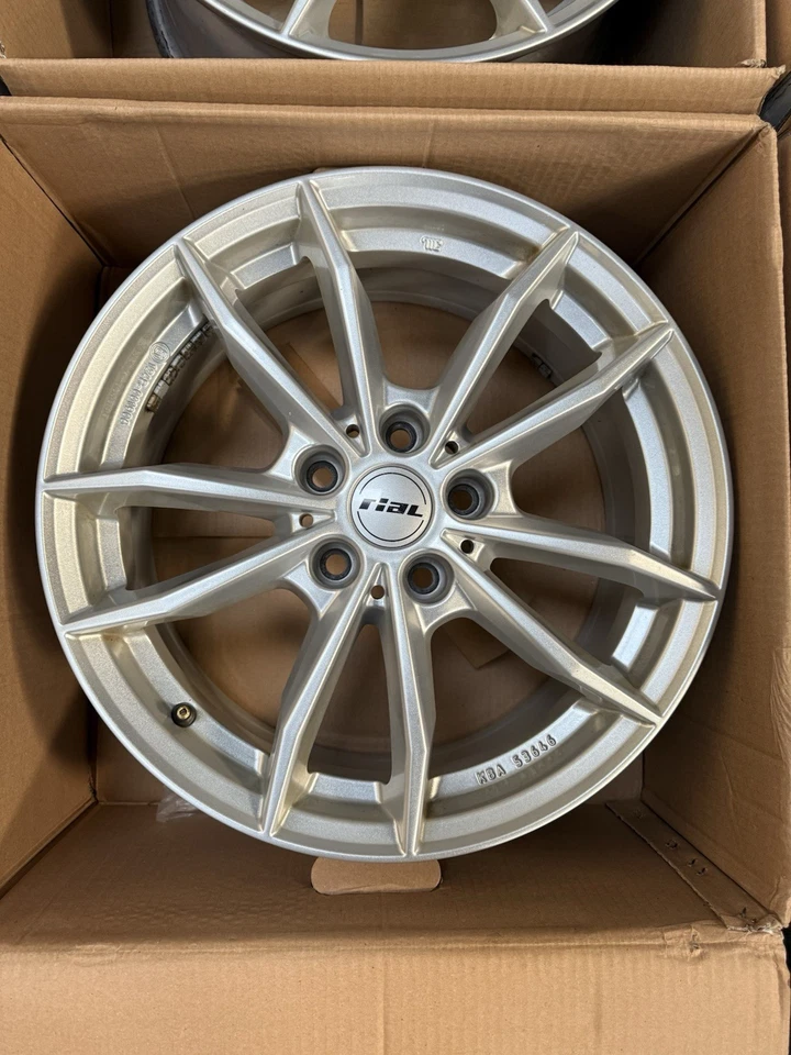 4x RIAL X12 7 X 17 pulgadas 5 X 112 ET 45 Polar plata Audi Seat Skoda VW ECE EXCELENTE - Imagen 4 de 4