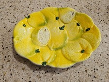 Yellow Lemon Soap Trinket Dish Made In Italy