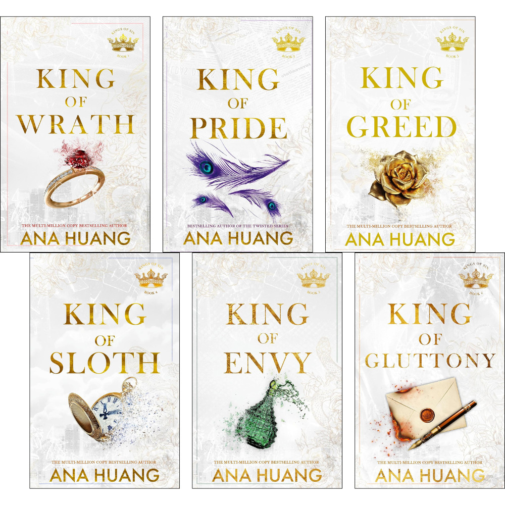 Kings of Sin 6 Book Set by Ana Huang: Wrath, Pride, Greed, Sloth, Envy& Gluttony