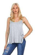 Ladies Plain Cami Top Sleeveless Strappy Camisole Flared Casual Summer Vest Top