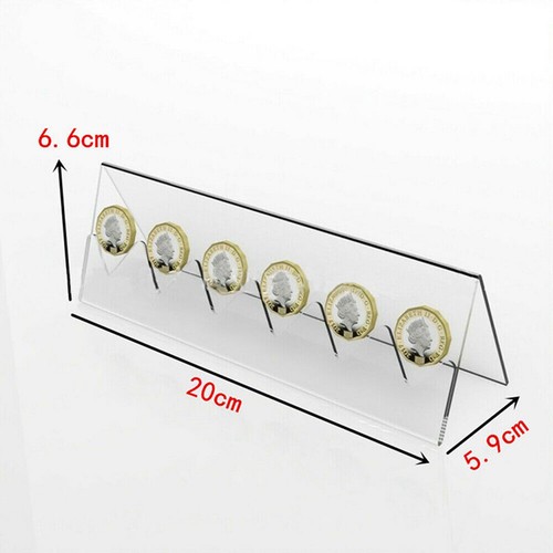 Acrylic 6-Slot Commemorative Coin Holder Collection Display Stand Clear Rack - Picture 5 of 6