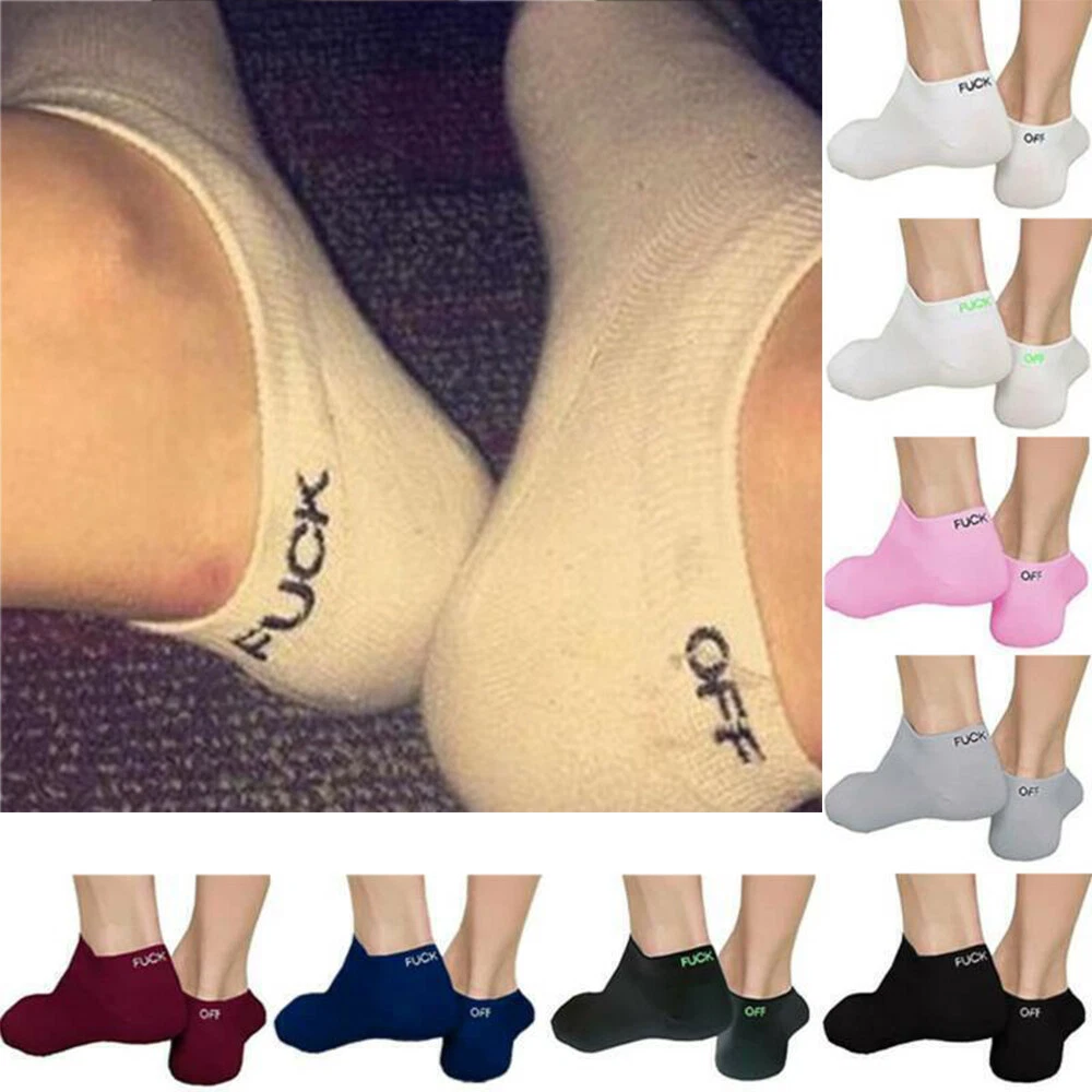 FuckOff Print Funny Novelty Low Cut No Show Ankle Socks Gifts for Womens Mens
