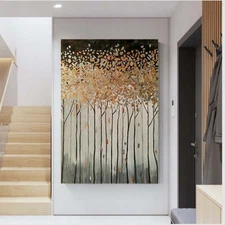 Home Aesthetics Decor Wall Poster Abstract Gold Foil Texture Flower Canvas Art