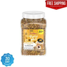 Friskies Cat Treats, Party Mix Cheezy Craze Crunch, 20 oz. Canister