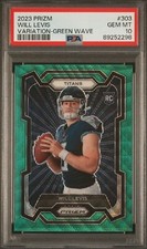2023 PRIZM GREEN WAVE VARIATION WILL LEVIS PSA 10 POP 5 TITANS