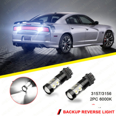 3157 LED Backup Reverse Light Bulbs Kit 2pc 6000K For Dodge Charger 2011-2014