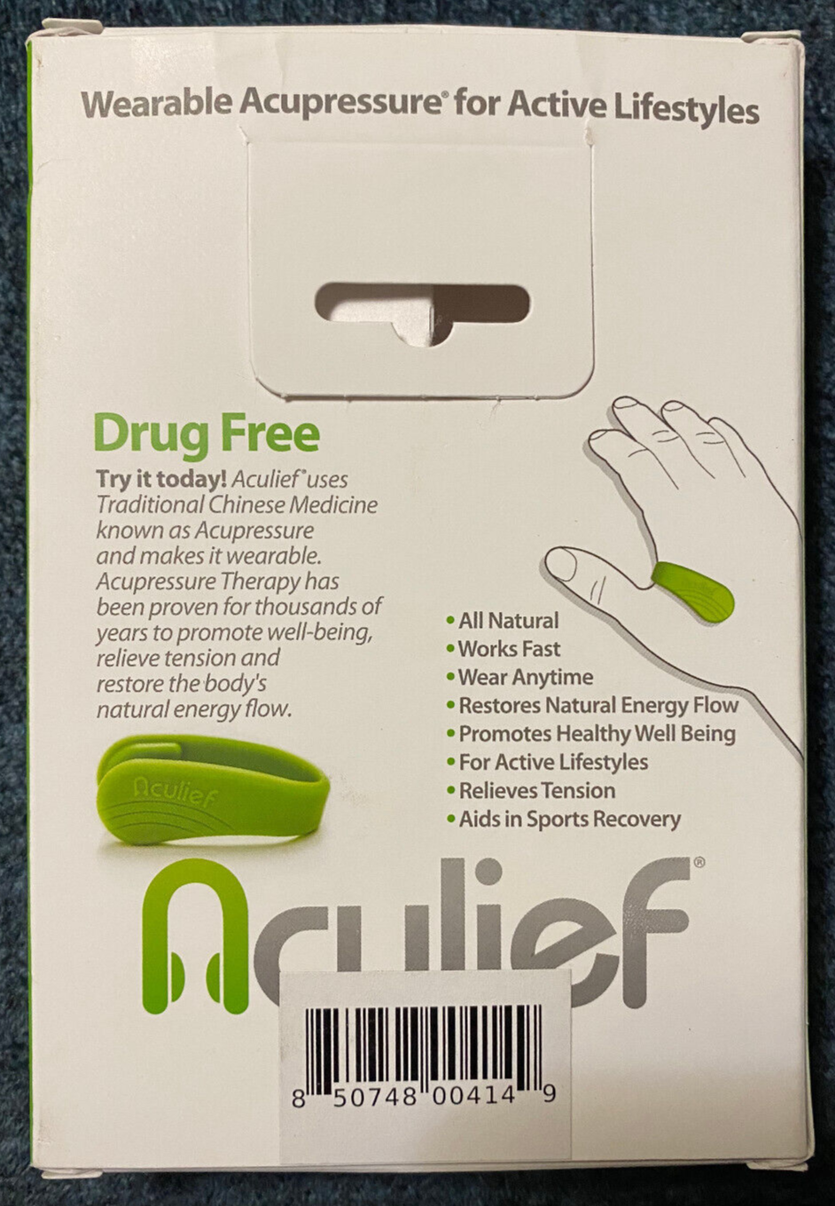 ACULIEF WEARABLE ACUPRESSURE HEADACHE RELIEF ALL NATURAL TENSION RELIEF