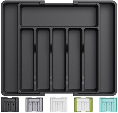 Lifewit Silverware Drawer Organizer Expandable Utensil Tray for Kitchen BPA Free