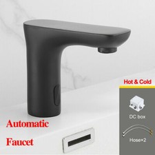 Touchless Automatic Bathroom Vanity Sink Tap Sensor Brass Faucet Black US