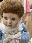 Vintage Danbury Mint Melissa Easter Egg Hunt 14" Porcelain Doll Spring Basket — photo 2