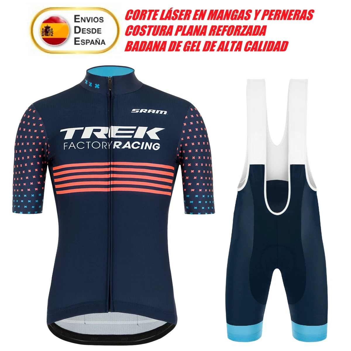 EQUIPACION CICLISMO ROPA CONJUNTO BICICLETA MAILLOT CULOTTE GEL TREK CXC 2021