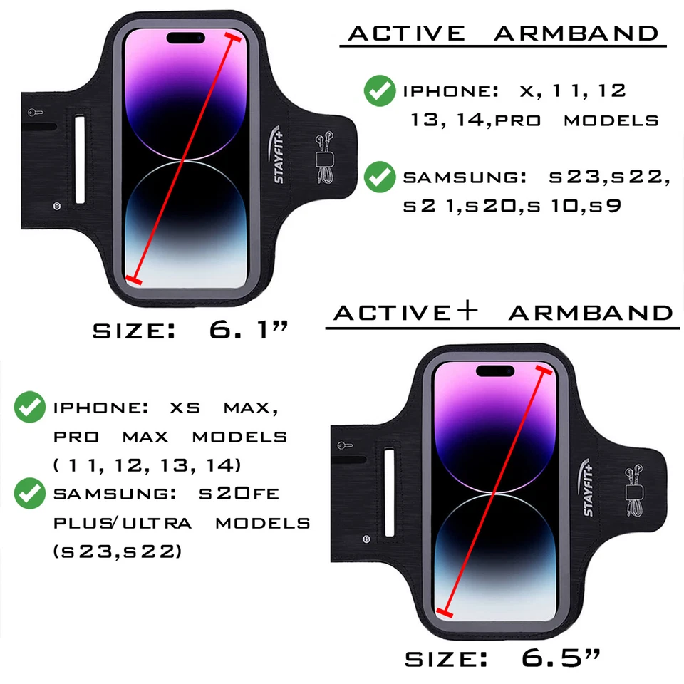 Running Sports Armband Fitness Holder Phone Gym Exercise Pouch Bag Key Case - Image 2 of 4