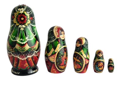 Poupées Russes Conte Populaire – Peinture à La Main Par Lasareva – Artisanat Russe