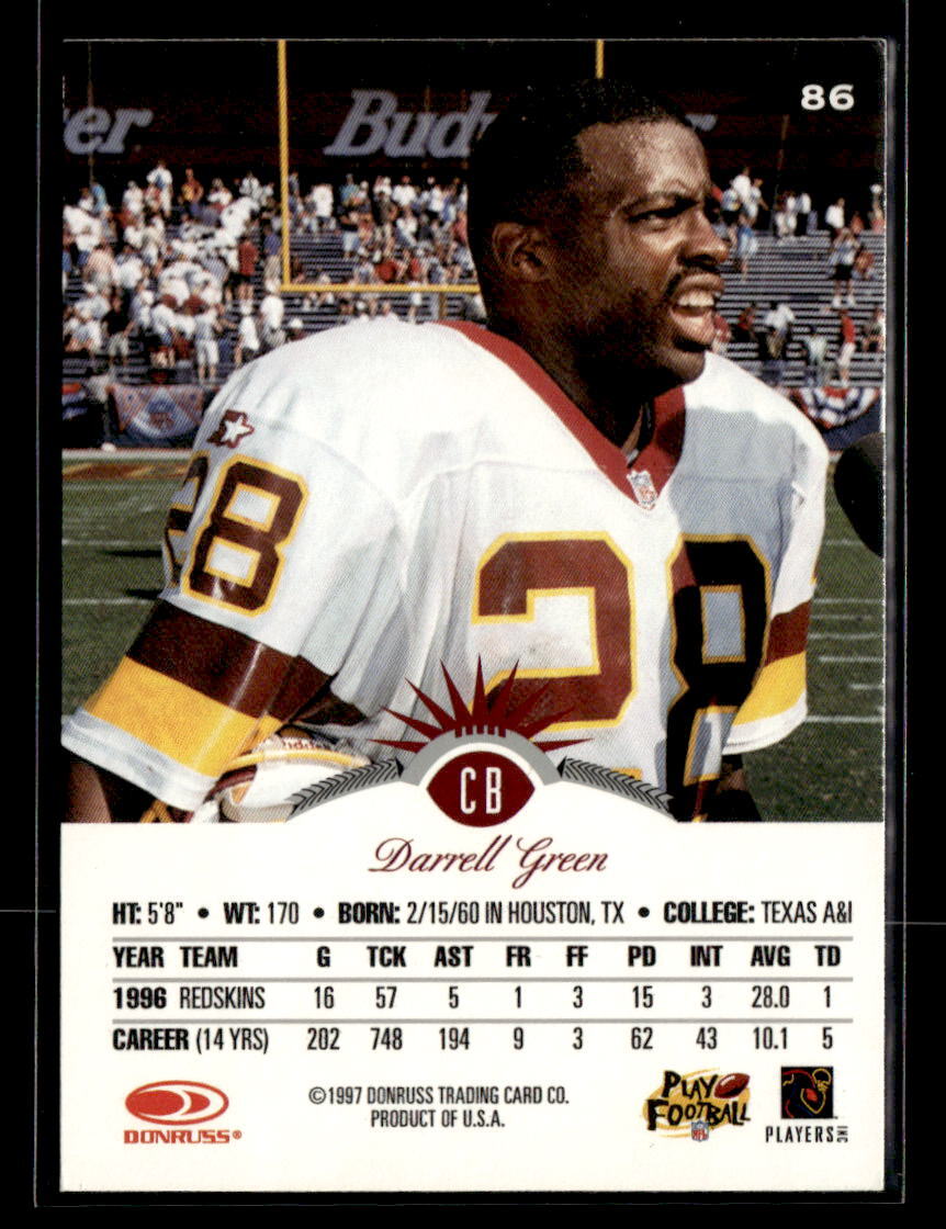 Darrell Green 1997 Leaf #86 Washington Redskins | eBay