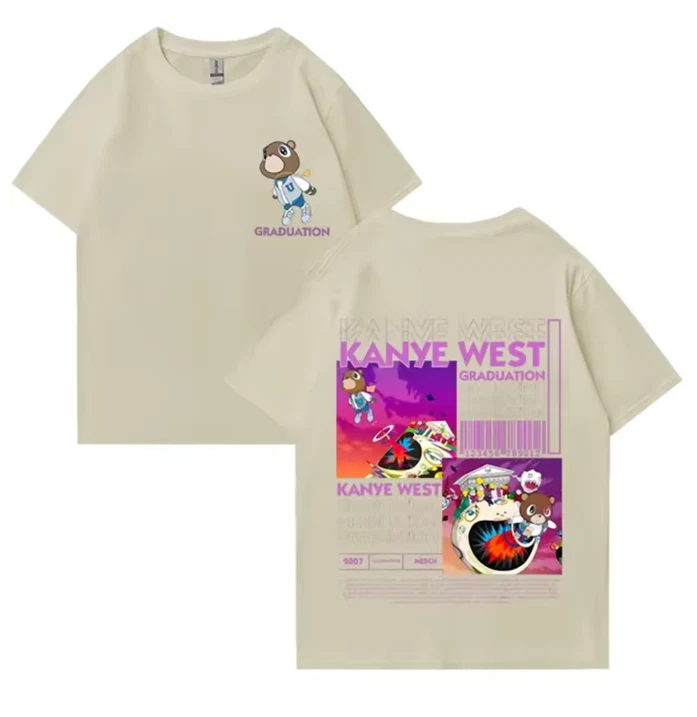 Kanye West Graduation Bear Double Sided Printed T shirt