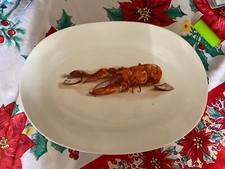 SERVIZIO PIATTI 6 PERSONE ARAGOSTA PESCE ASTICE ROSSO PORCELLANA RICHARD GINORI