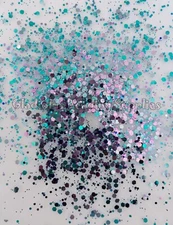 5 Grams, Teal/Purple Glitter, Holographic Chunky Glitter, Flake Glitters