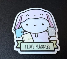 I Love Planners Bunny Sticker - The CoffeeMonsterz Co the coffeemonsterzco TCMC