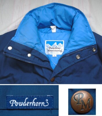 ジャケット・アウター 80's POWDERHORN MOUNTAIN PARKA VTG USA Vintage 80s Powderhorn Mountaineering Large Down Puffer Jacket