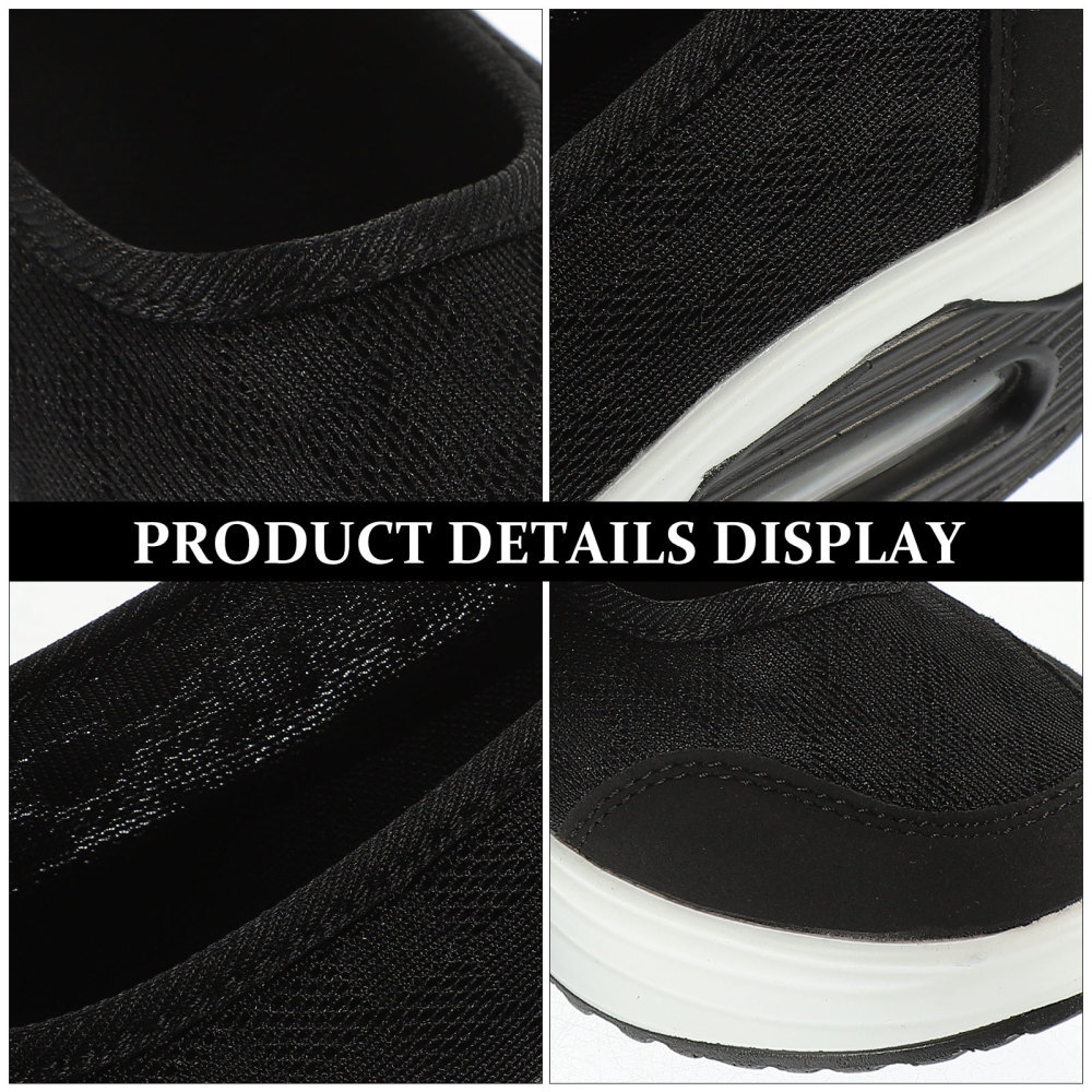 SAOLA 1 Paio Scarpe Slip on Donna Suola Spessa Scarpe a Rete per (Nero)