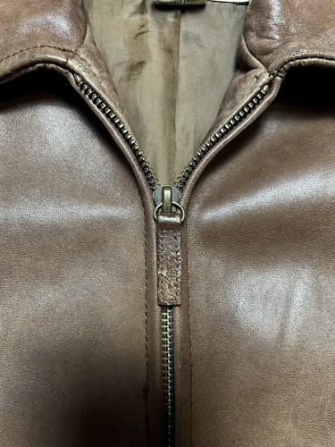VTG Eddie Bauer Leather Lamb Skin Distressed Leather Motorcycle Jacket Men’s M - Picture 5 of 10