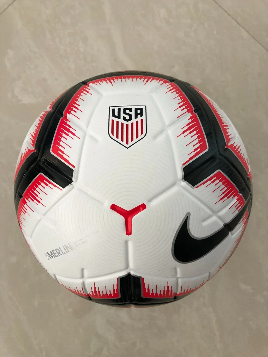 Misschien Nuttig eetlust SOCCER BALL-NIKE-SIZE 5-MERLIN-USA LOGO-ACC-OFFICIAL MATCH  BALL-WHITE/RED-NEW- | eBay