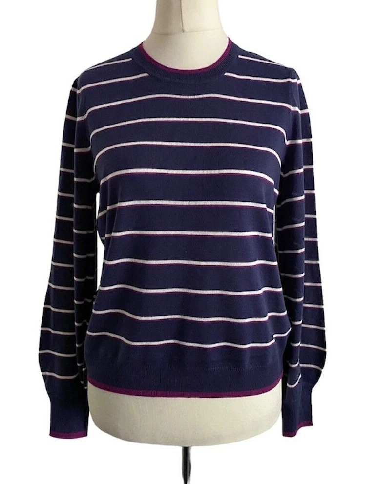 Ladies navy blue shop crew neck jumper