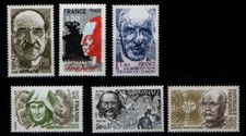 série de 1981 : personnages célèbres n°2148 à 2153 neuf**