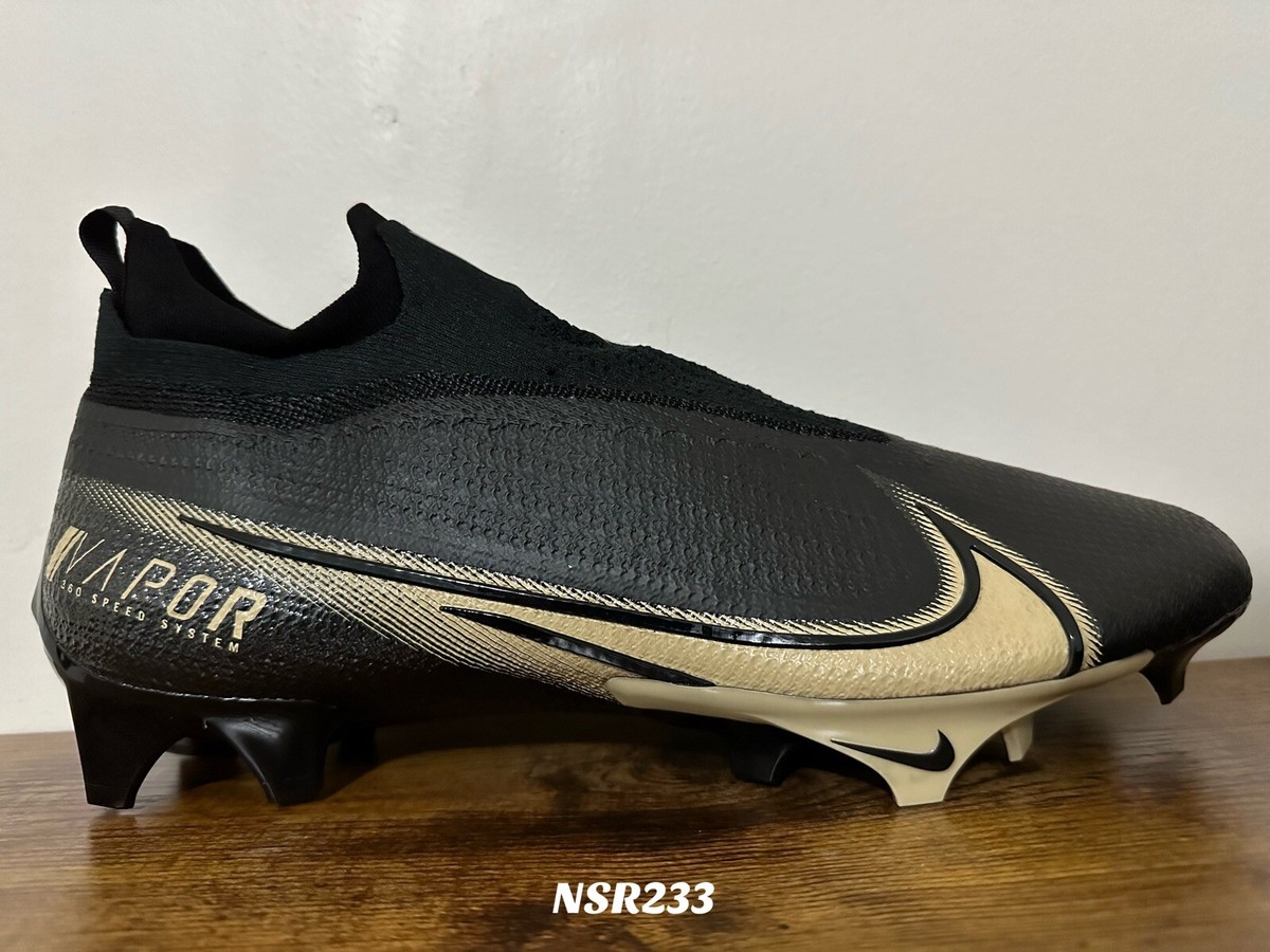 Nike Vapor 360 Elite Black Gold Men\'s Size 12.5 Football Cleats CV6282-004 Nike Vapor 360 Elite Flyknit Black/Gold Football Cleats  main image 4