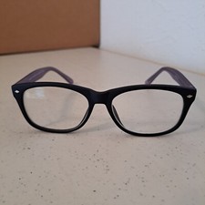 Modern Freedom Eyeglasses Matte Black/Blue Square FRAMES ONLY P-26