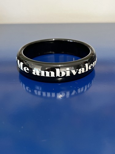 Jessica Kagan Cushman Ambivalent Bracelet Black White Bangle Signed J by JKC Vtg