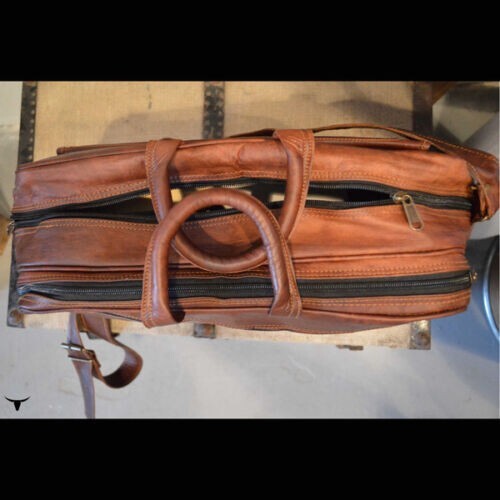 Sacoche De Selle En Cuir Marron – Fait Main – Bandoulière