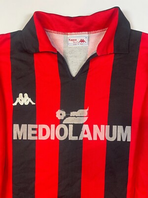 Kappa AC Milan 1987/1988 Long Sleeve Home Shirt/Jersey, '4' Medium