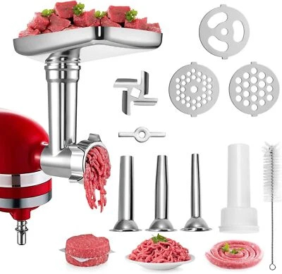MARKENLOS Fleischwolf Aufsatz Küchenmaschinen Zubehör Set für KitchenAid Küchenmaschine
