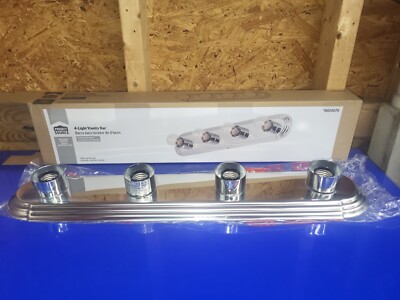 Project Source 4-Light Chrome Bathroom Vanity Light NEW 